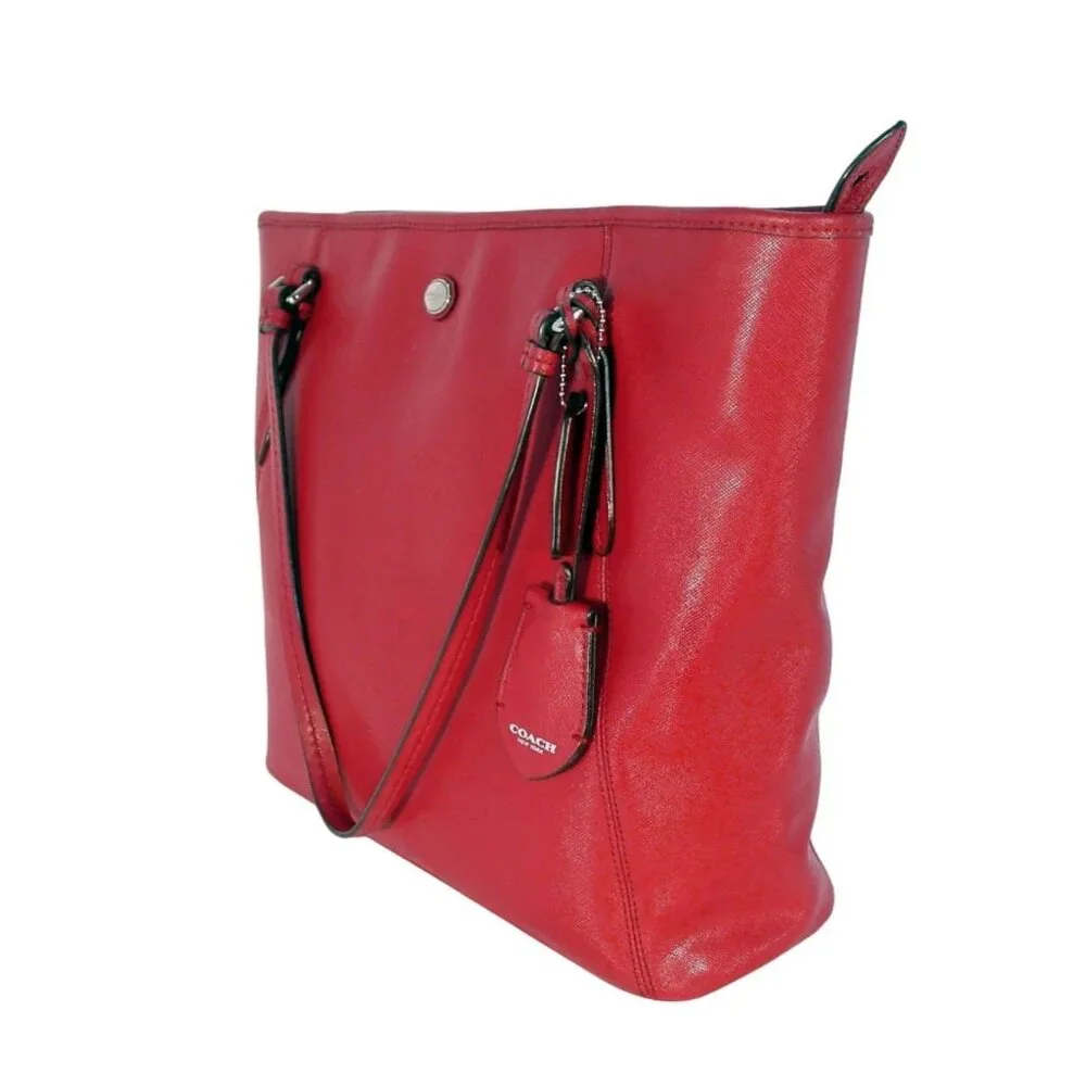 COACH Peyton $348 Red Saffiano Leather Zip Tote Bag - Picture 2 of 7